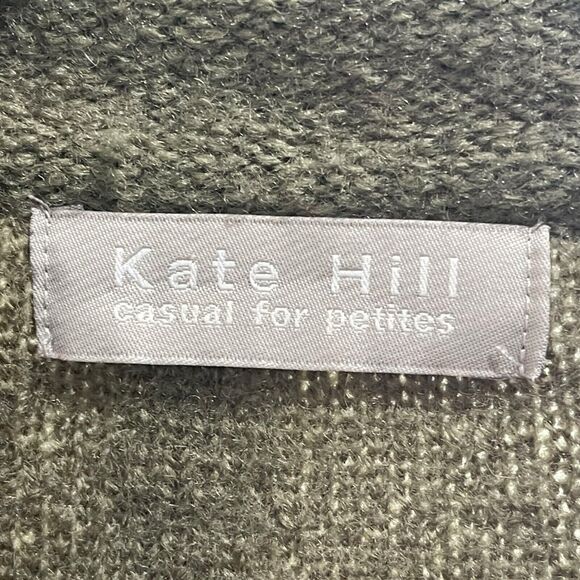 Vintage Kate Hill Wool Toggle Chore Sweater Jacket Olive Green PL Upcycle - Picture 5 of 8